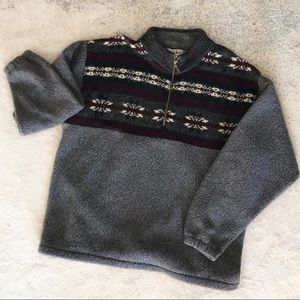 L.L. Bean Nordic Fair Isle Quarter ZIP Sweater